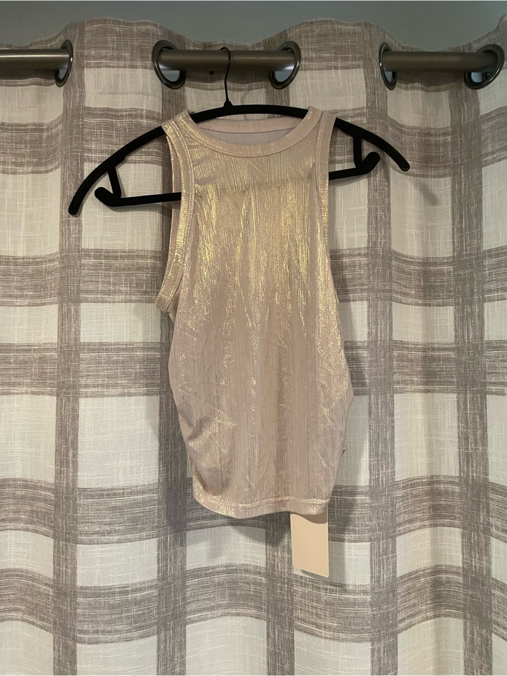 Metallic Cream Racerback Tank Top